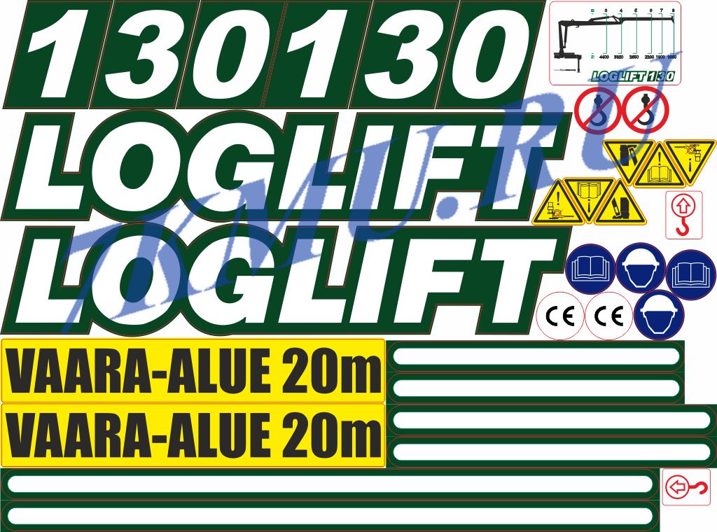 Наклейки на лесной манипулятор Loglift 130